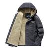 Winter Cotton-padded Men's Casual Lamb Wool Cotton-padded Jacket Large Size Velvet Middle-aged and Young People Hooded Cotton-padded Clothes Retro