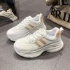 White Dad Shoes Women 2025 New Spring Thick Soles Increase Internet Celebrities Hong Kong Style Show Feet Small Versatile Sports White Shoes