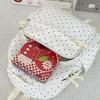 Schoolbag Polka Dot Cute Backpack Japanese ins Simple Versatile Backpack Women's Light Commuter Leisure Travel Student School Bag