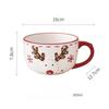Emboss Mug Santa Claus Ceramic Cup 350ml Red and White Elk Snowflake Mug 550ml Breakfast Cup 500ml for Christmas New Year Household Party Tableware