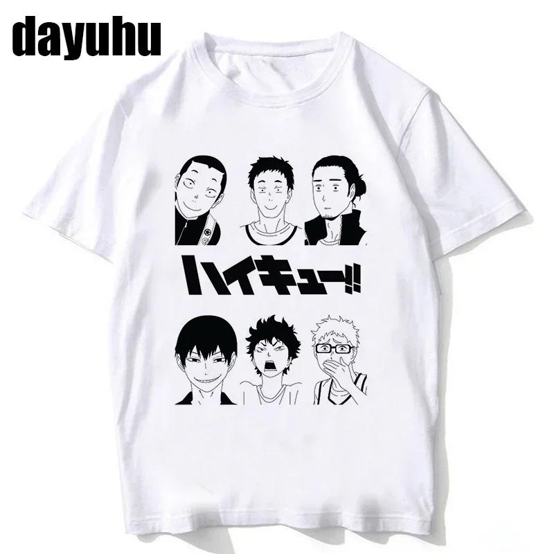 90s Haikyuu Women T Shirt Kuroo Japanese Anime Bokuto Manga Shoyo Volleyball Creative Tshirt Cartoon Graphic Tees Male T-shirt