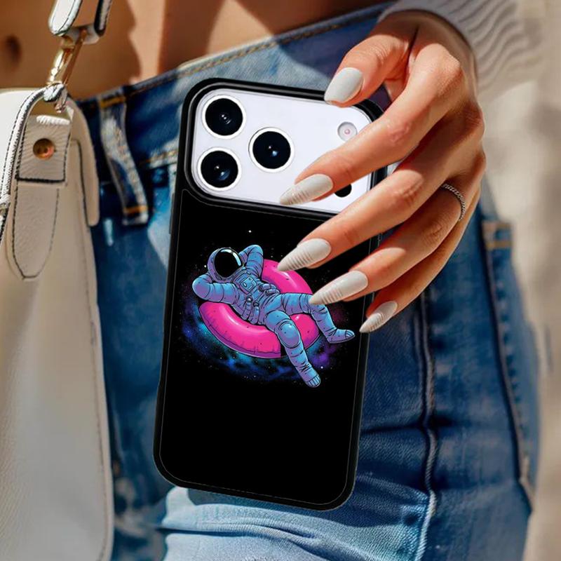 Starry Space Moon Astronaut Aesthetic Phone Case For iPhone 17 Air 14 15 13 12 Max Cover For Apple 16e 11 Pro Max Plus Coque