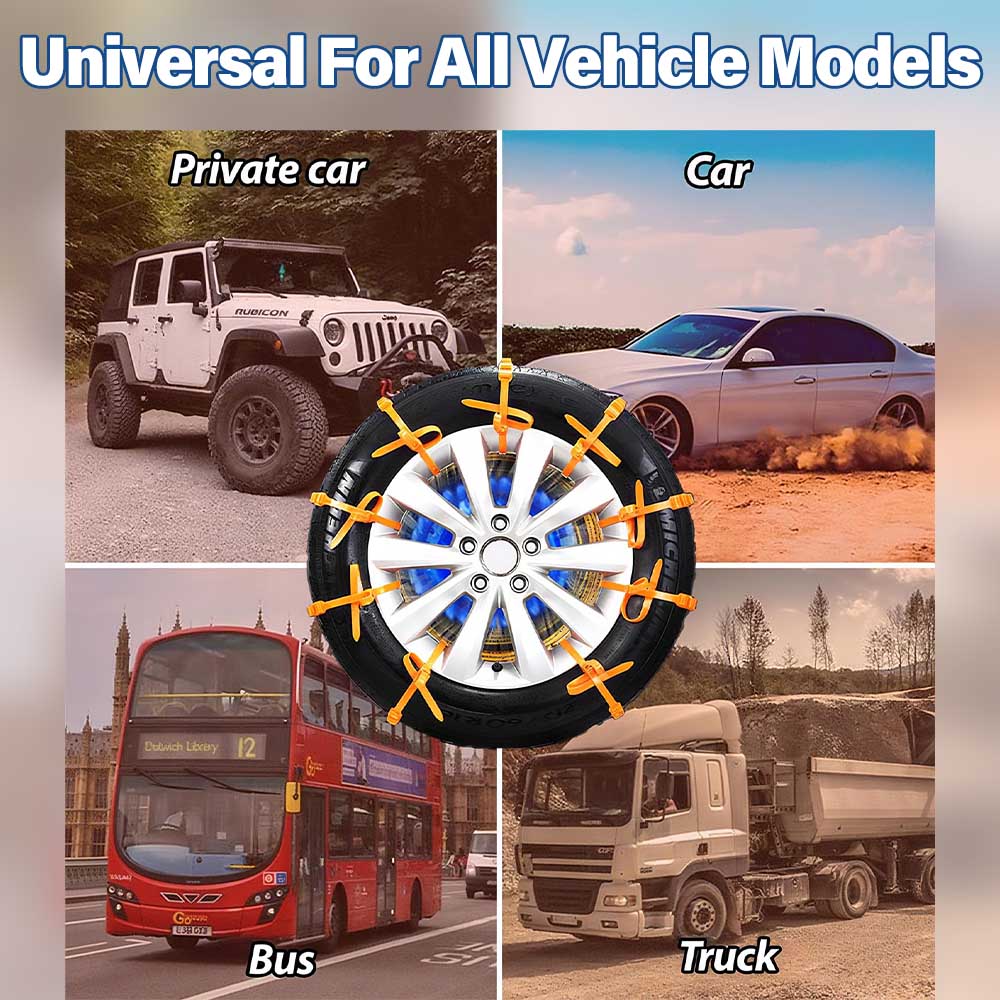 Snow Chain for Winter Tires Nylon Tie Straps Universal Fit for Cars SUV Off Road Vehicle Snow Traction Emergency Car Accessories