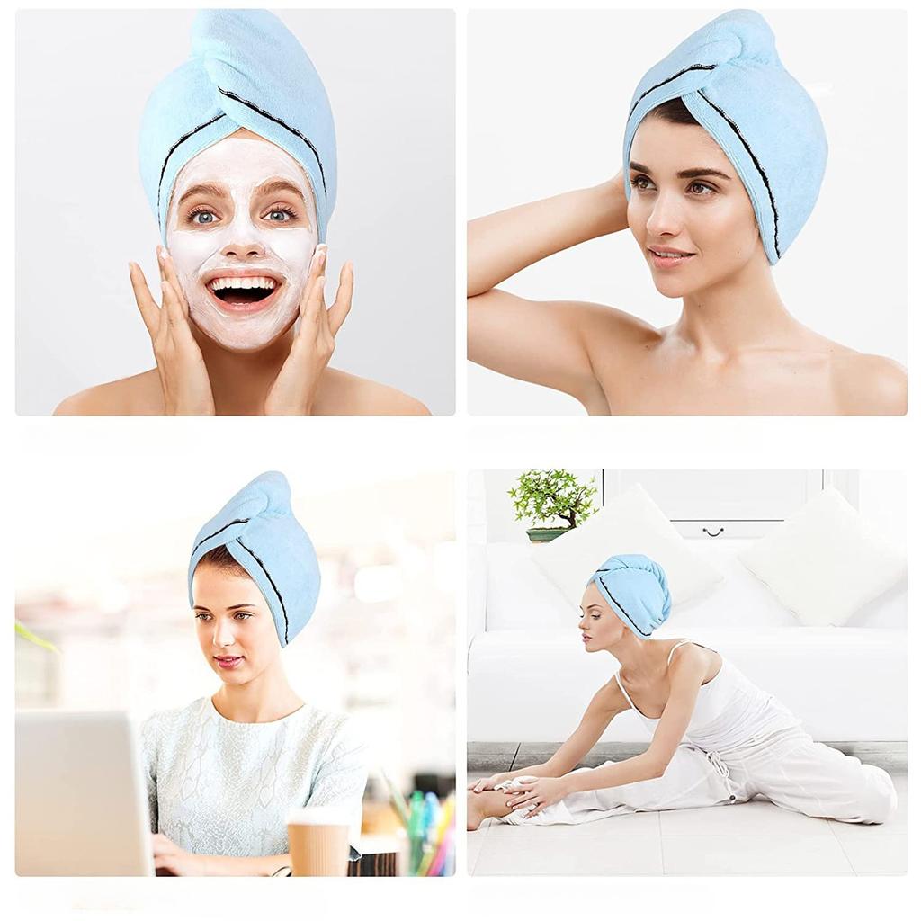 Thickened Dry Hair Cap Super Absorbent Quick Drying Shower Cap Towel Women's Minimalist Headscarf Household Bathroom Supplies