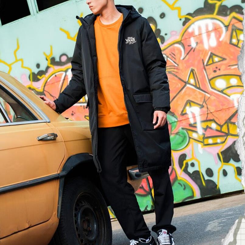Vans Warm Long Hooded Down Jacket Unisex Outerwear Black VN0A5H6SBLK