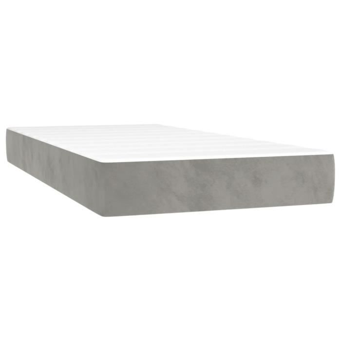 347688 vidaXL Matelas de lit à ressorts ensachés Gris clair 80x200 cm epaisseur 20 cm