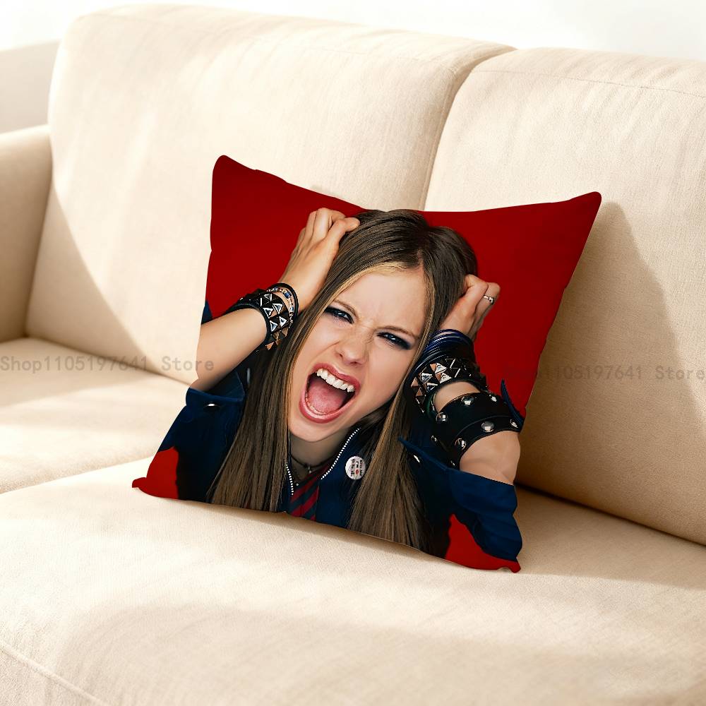 A-Avril Punk L-Lavigne Pillow Case For Sofa Decor Car Office Room Printing Cushion Cover Decorations and Protector