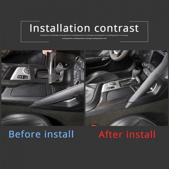 ABS Carbon Center Control Gear Panel Cover Styling Trim For Corvette C7 2014-19