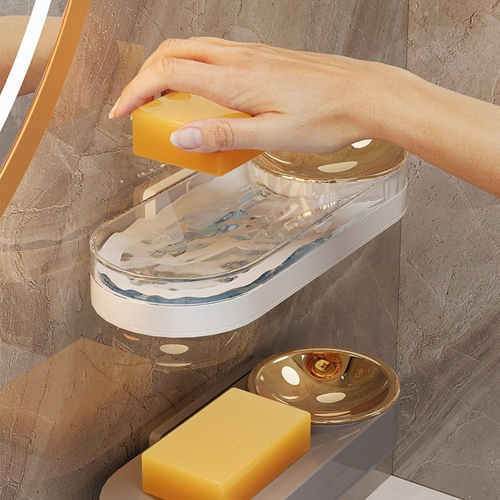 Plastic Draining Soap Box Wall-Mounted Jewelry Storage Rack Bathroom Corner Shelf  Vanity