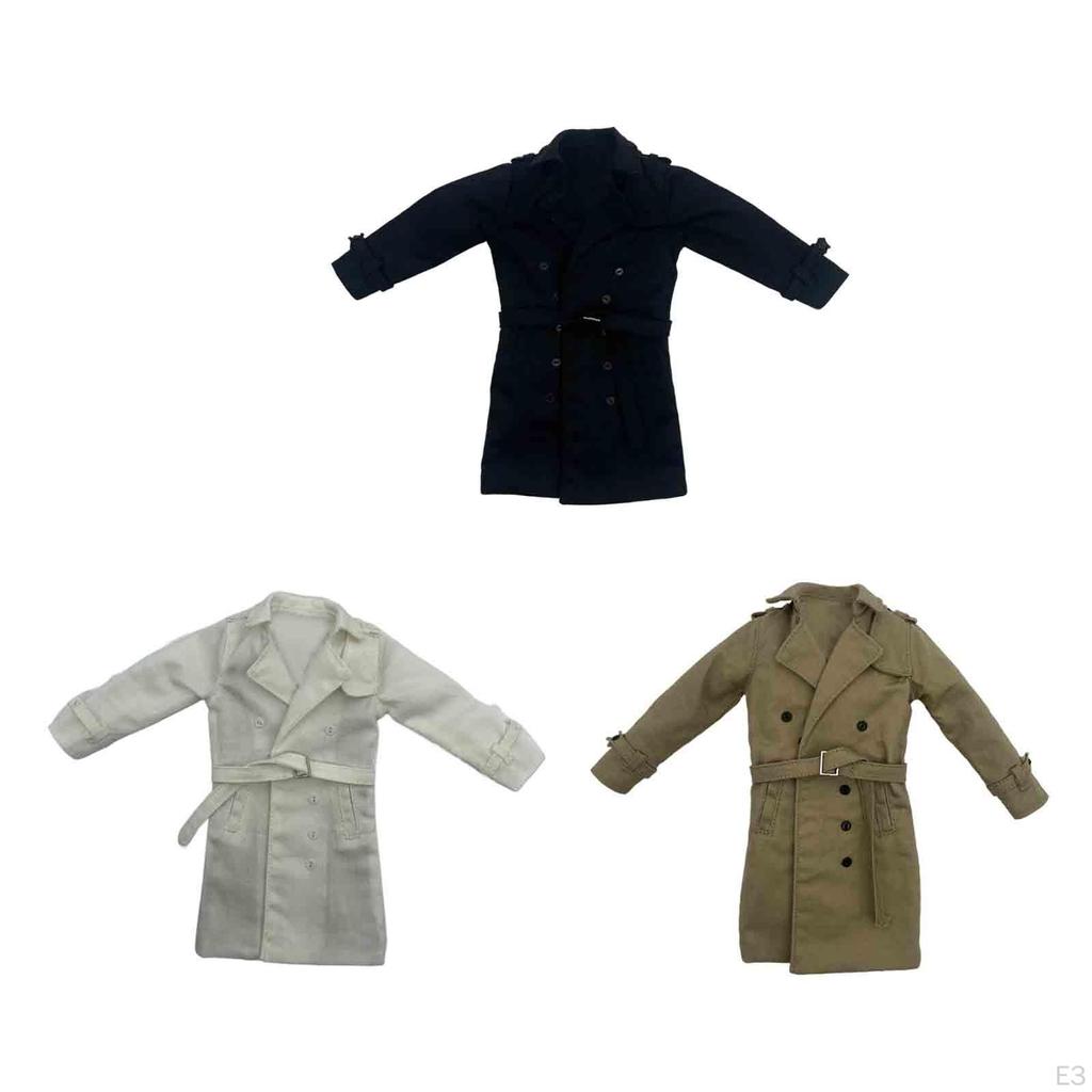 1/6 Trench , Handmade Doll Clothes Over, Miniature Clothing for 12" Model, Figures Dress Accs