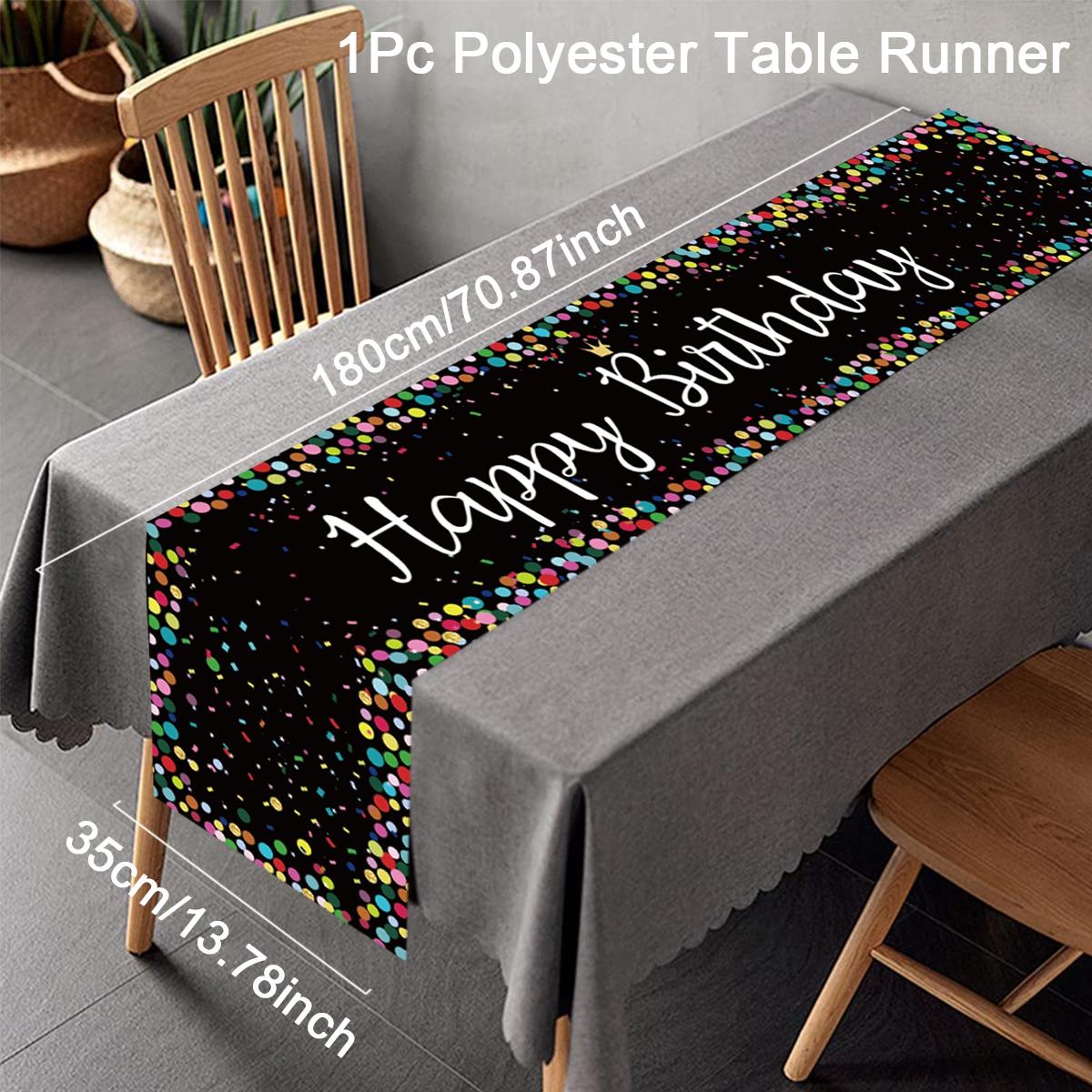 

Black Gold Birthday Table Runner Table Cover Happy Birthday Party Decorations For Kids Adults Home 1st Bithday Table Decor
