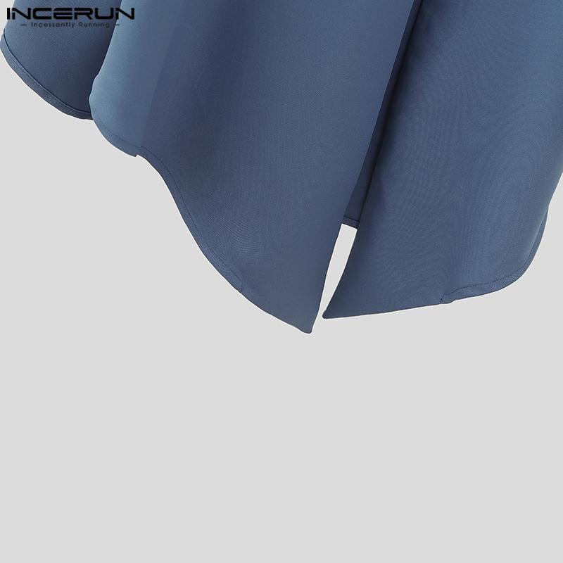 INCERUN Men Casual Loose Irregular Cloak Tops Baggy Long Cape Coats Windbreaker