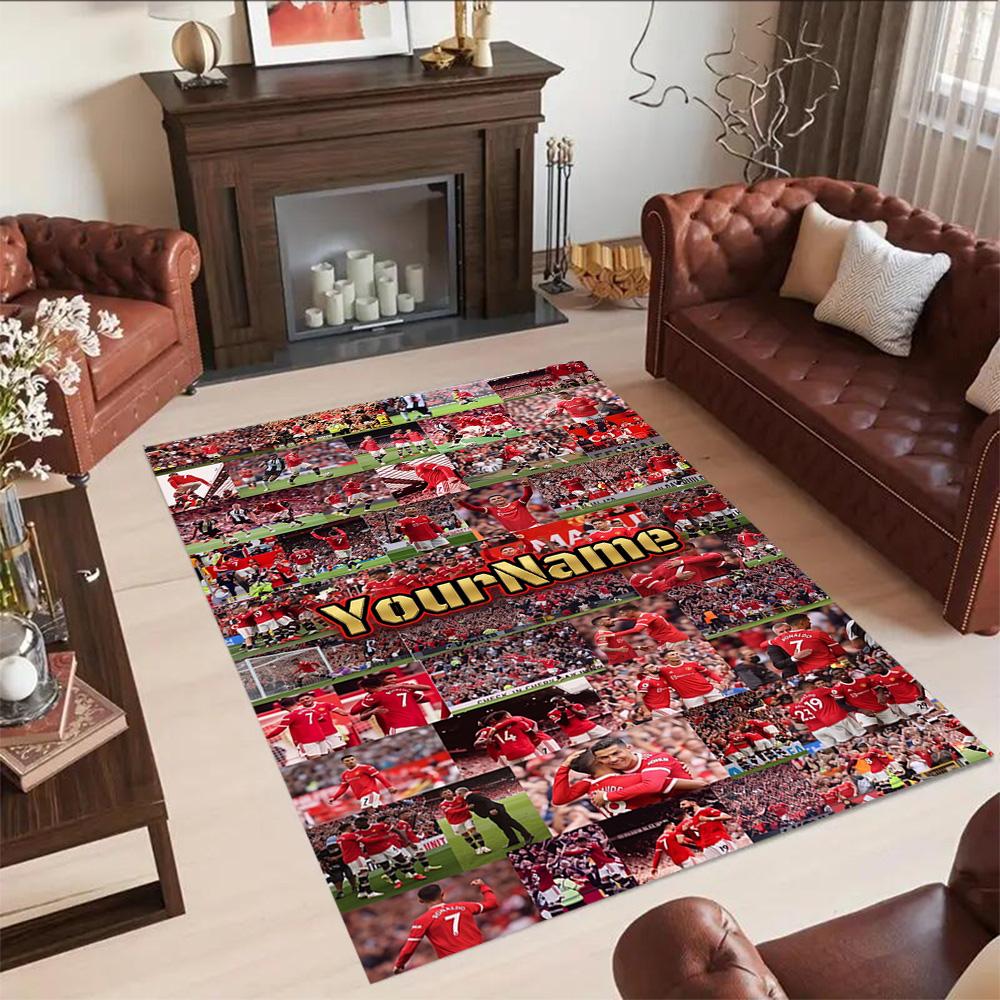 Manchester Personalized Text Carpet Design for Bedrooms Outdoor Game Room Kitchen Antislip Carpet Decorate Offices Best for Christmas