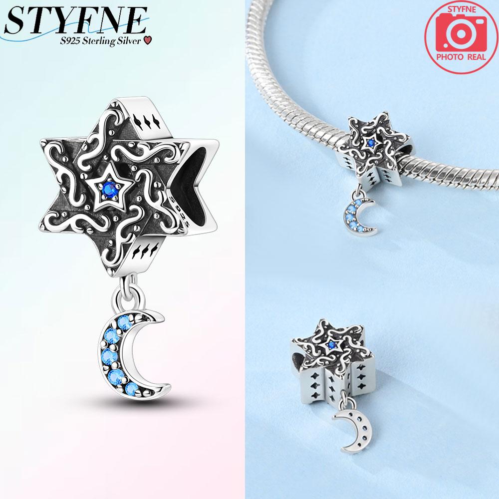 

Authentic Charm Bead Charms copper Retro Cursive Pattern Star Shape Moon Bead Charms Compatible With Plata Bracelets for Women Jewellery Making Gifts