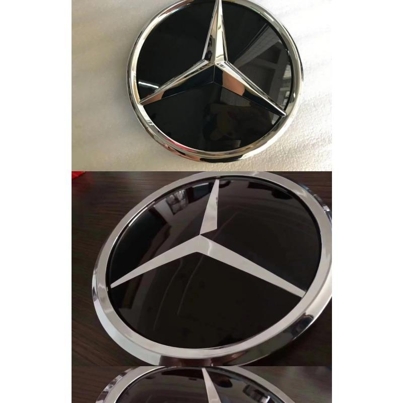 For Mercedes Benz W205 W212 W213 W204 ML W166 CLA C117 A W176 W177 C W204 E GLK X204 GLA GLC GLE GLS Grillmerke flatt speil foran