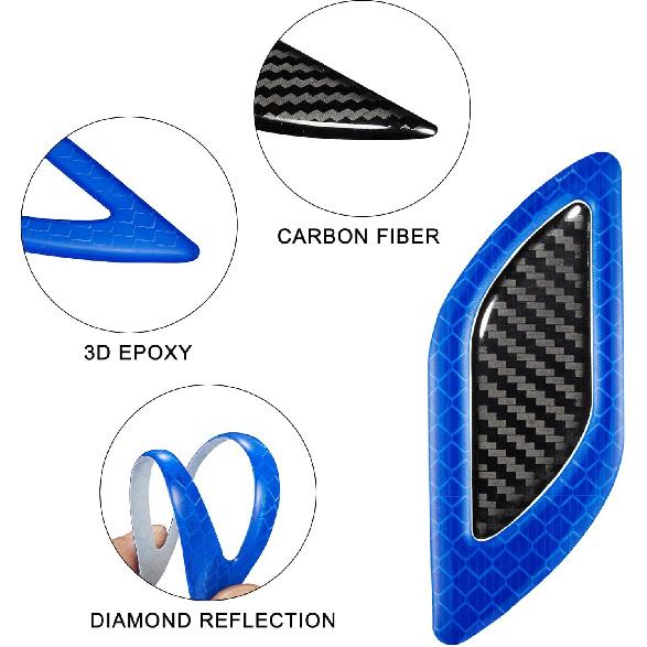 TOMALL 6Pcs 3D Strong Reflective Stripe Sticker for Car Fender Hood Bumper High-Intensity Night Visibility Reflective Decal Safety Warning Diamond