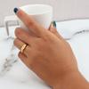 Europäisch-Amerikanische Mode 18K Gold Plated Edelstahl Ovaler Stern Zirkon Ring