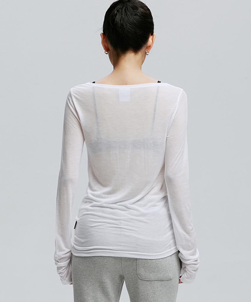 Garter Gallery Human Nature Sheer Mesh Top_Wh