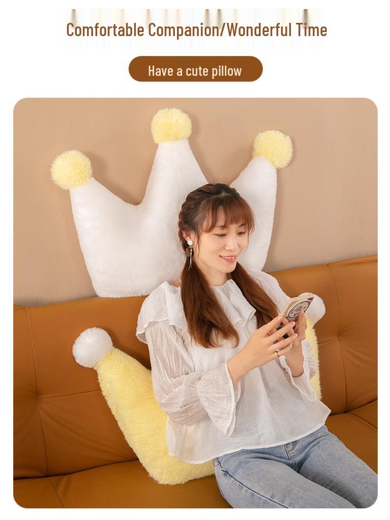 Nordic Crown Pillow and Sofa Cushions - Cute Heart-Shaped Backrest for Bed and Bay Window