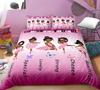 Süßes Ballett Prinzessin Tänzerin Bettwäsche Set Mädchen Kinder 3-teilig Rosa Bettbezug Mädchen Geburtstagsgeschenk Schlafzimmer Dekoration Queen Size