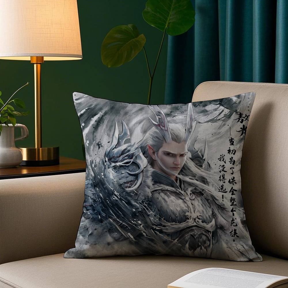 Аниме Нэчжа Демон Наволочка Плюшевая Ткань Мягкая Наволочка Двусторонняя Печать Чехол для Подушки Дивана 12x12Inch