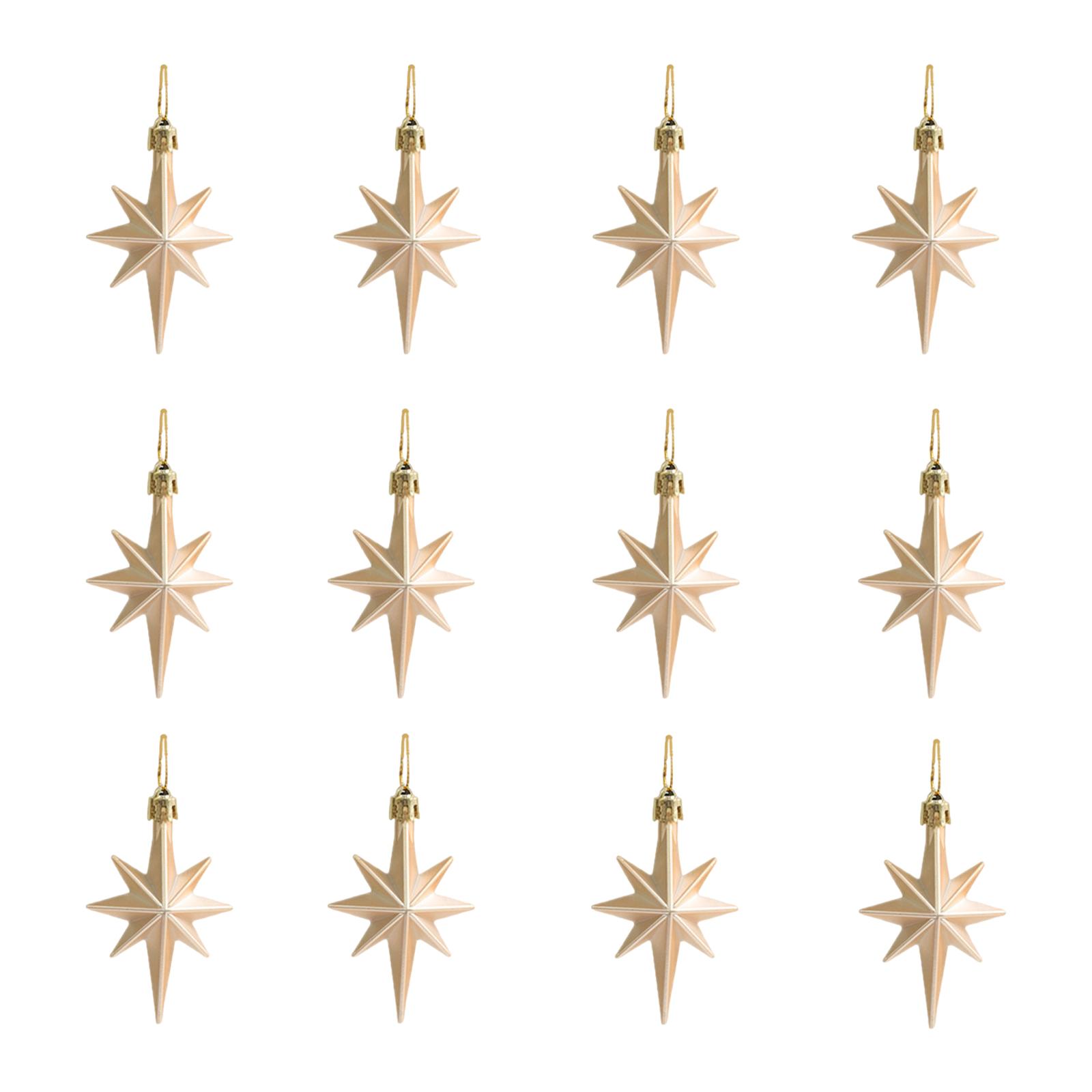 12Pcs Christmas Star Ornaments Nordic for Window Walls Christmas Stockings