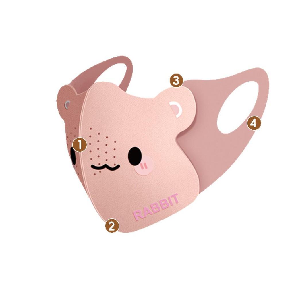 3D Cartoon Bear Children's Warm & Breathable Mask for Autumn/Winter - Windproof & Cold Protection