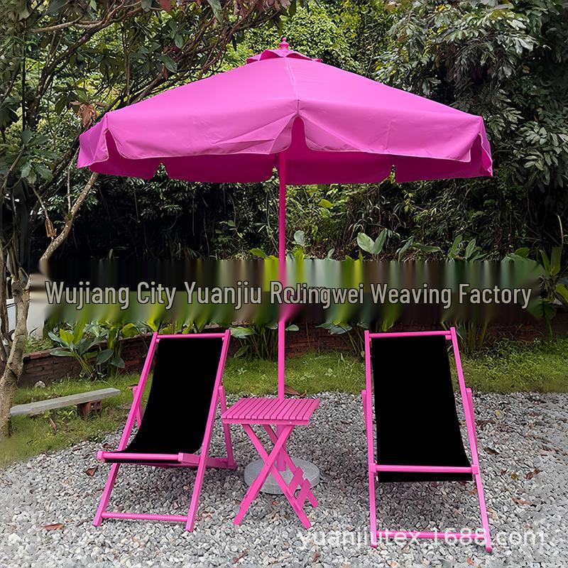 Pink Wooden Outdoor Lounge Chair for Beach, Balcony, Camping, and Garden