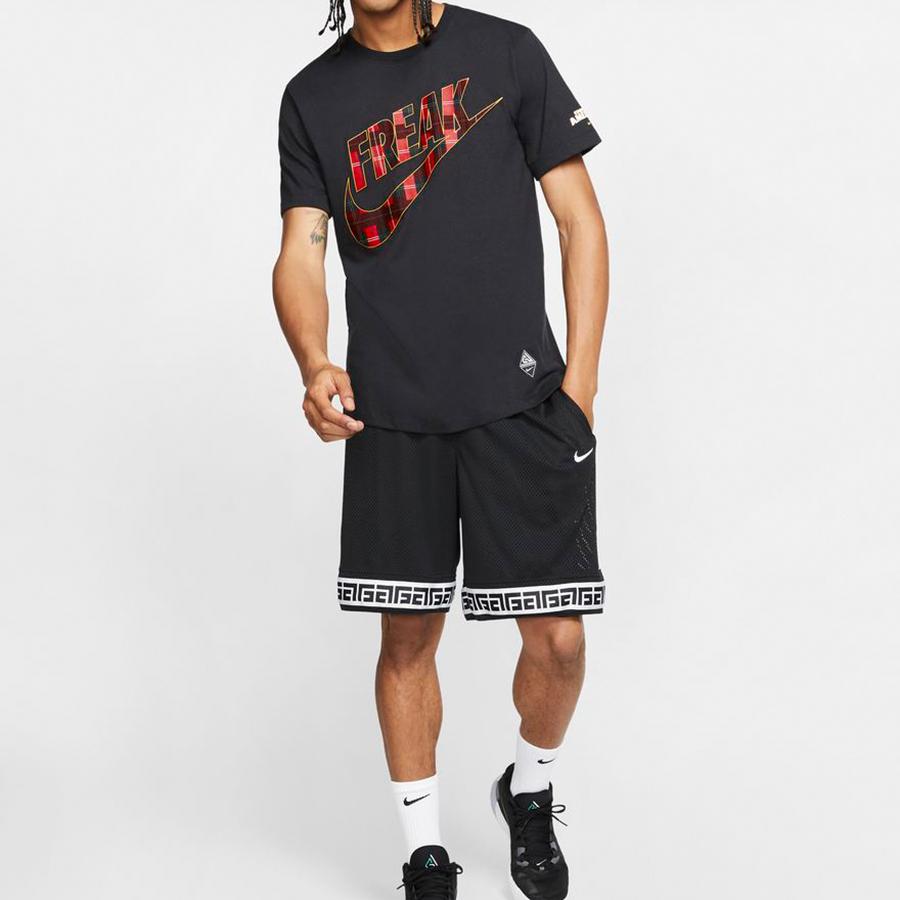 Nike Giannis Swoosh Freak Basketball T-Shirt Men Tops Black CW4757-010
