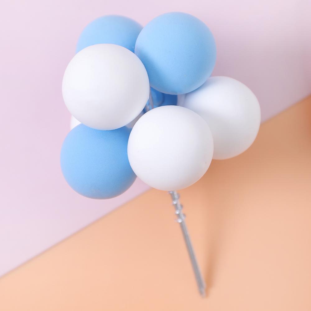 Cake Topper Color Mixing Ball Happy Birthday Cake Topper Decoration DIY Cupcake Flag Ornament Wedding Christmas Ball Gifts Decor