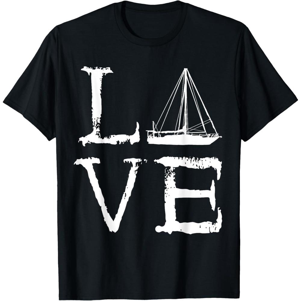 Love Sailboat Boating Sailor Wind Sailing Sail Boat T-Shirt XS чёрный
