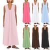 Xiyin Popular European and American Women's Clothing Loose, Casual and Comfortable Solid Color Sleeveless Vest Dress