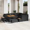 Garden Sofa Set with Cushions 12 pcs Black