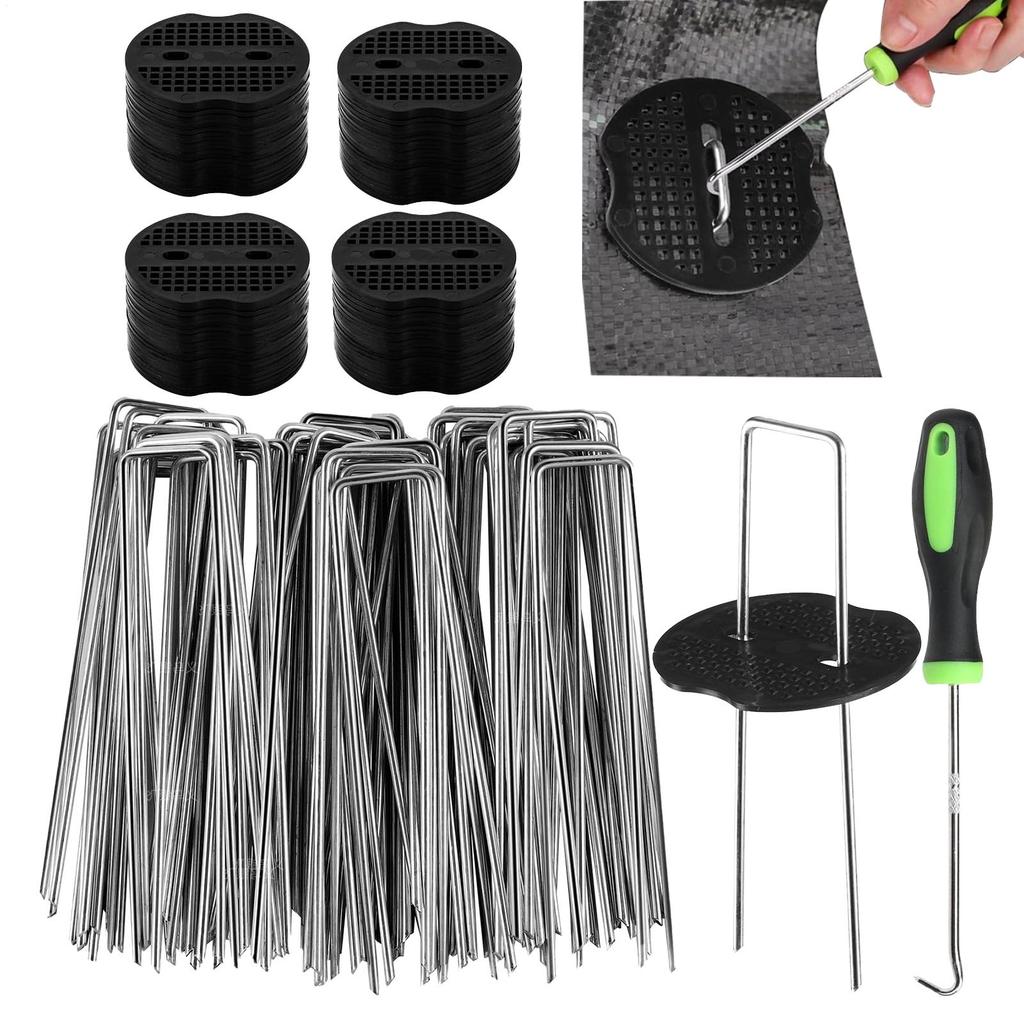 50pcs Alloy U-type Garden Staple Fence Tubing Stakes Sod Pins Galvanized Landscape Spike For Holding Lawns Barrier Ground Nail