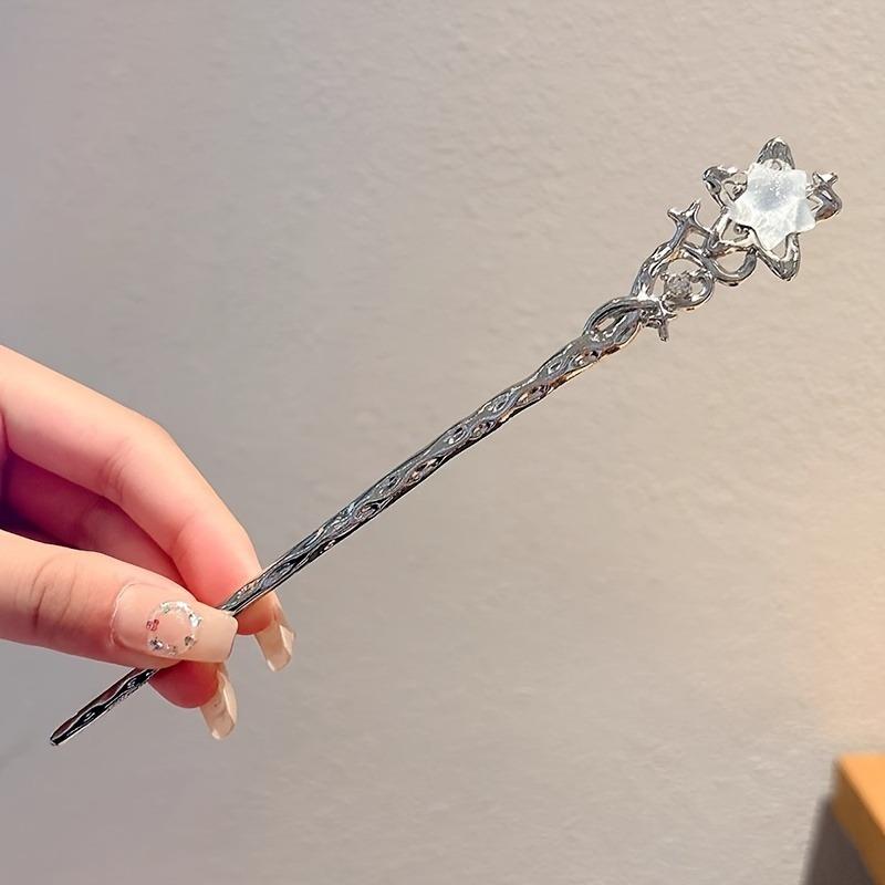 

1 шт. Винтажная заколка для волос из сплава с лунным камнем, Изысканная китайская, Идеальные подарки для праздничных вечеринок, Для повседневной носки, Палочки для волос, Аксессуары для волос