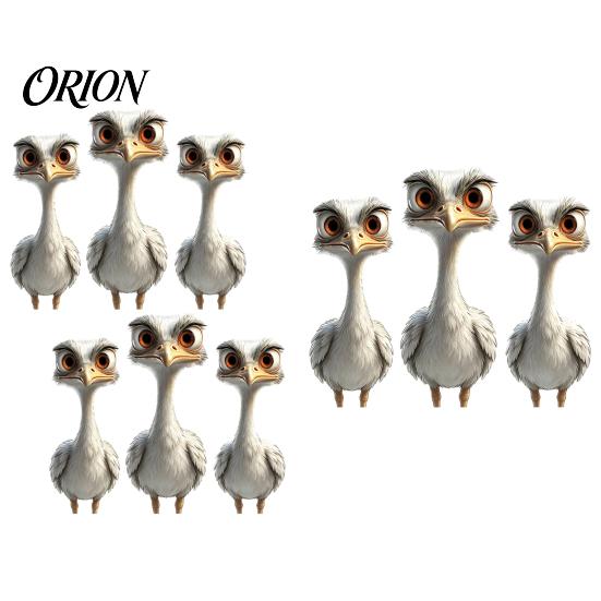 Stereoscopic Animal Wall Art Cute Ostrich Static Window Clings, 3D Break Through Decals, No Easy to Apply Graphics Glue PVC Stickers for Kids Bedroom