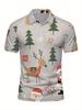 Christmas Print - Men'S Short-Sleeve Polo Shirt - Stylish And Easy Short-Sleeve, Buttoned, Casual Collar Polo Shirt, Fashionable And Versatile,