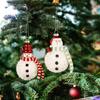 2 Pieces Glass Santa and Snowman Baubles Christmas Tree Hanging Ornament Seasonal Home Decoration for Window Door