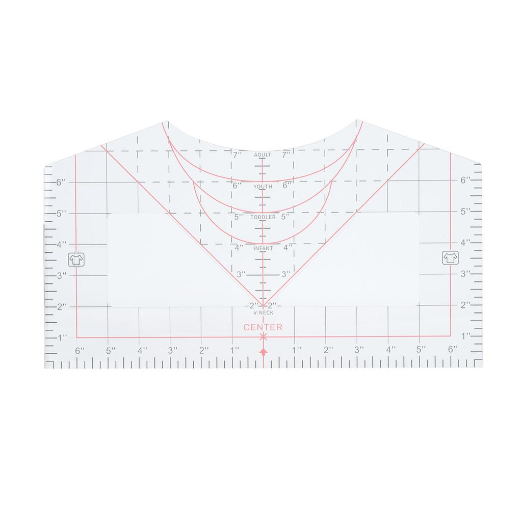 Acrylic Apparel Alignment Ruler Transparent Garment Measurement Tool Printed Measurement Guides