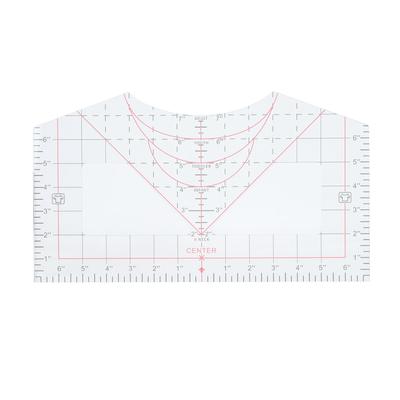 Guía de Regla para Camisetas Herramienta de Alineación Transparente Cuello en V Redondo Reglas para Camisetas para Centrar el Diseño Camiseta