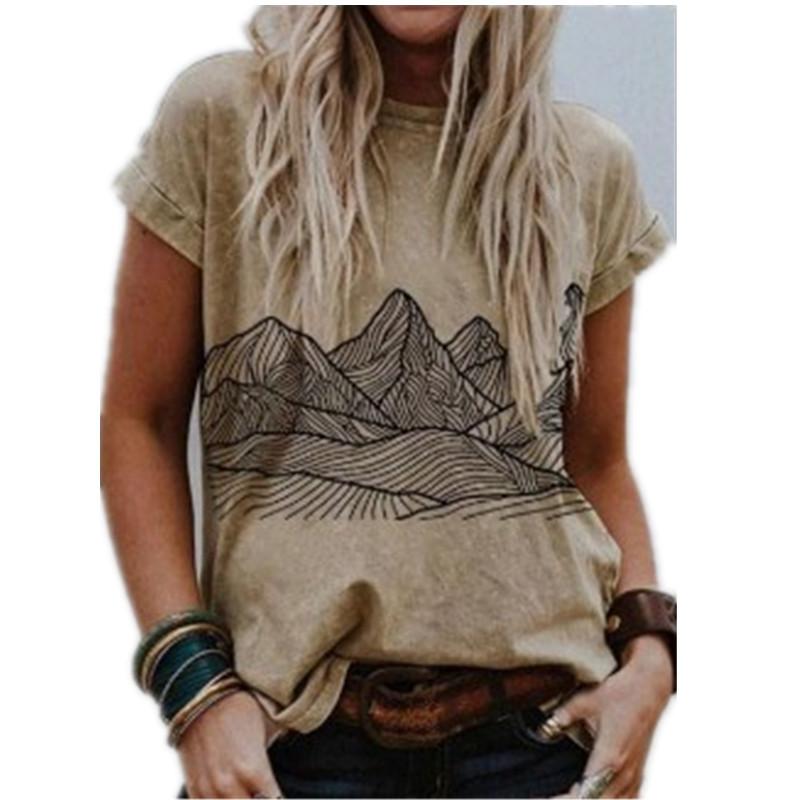 

Summer Scenery Pattern Fresh 3D Printed Short-sleeved Women s T-shirts XS