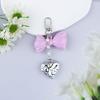 Versatile Heart Shaped Bowknot Key Pendant Cute Heart and Bowknot Keychain Pendant Charm for Women's Purses and Backpack