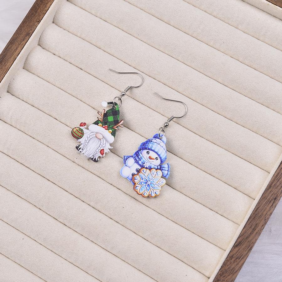 

Festive Gradient Snowman and Gnome Earrings with Snowflake and Reindeer Design
