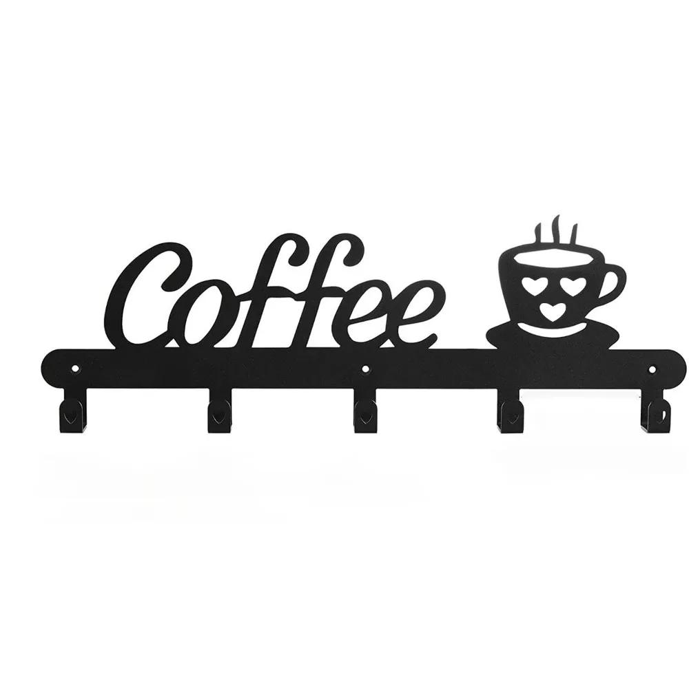1 Stück Kaffeetassenständer aus Metall für die Wand: Stilvoller Wandhalter mit Kaffeetassenhaken und vielseitigen Kleiderbügeln