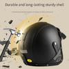 Retro Harley Motorcycle Helmet Quater-Mask In Dark Blue Leather with Copper Mirror for All Seasons Motorbike Cruising