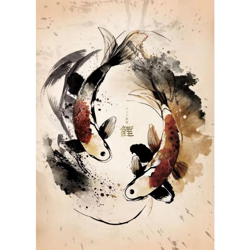 Japanisches Samurai Leinwandgemälde Wandkunst Charakter Poster und Drucke Heimdekorationsbild für Wohnzimmer Schlafzimmer Ästhetisch