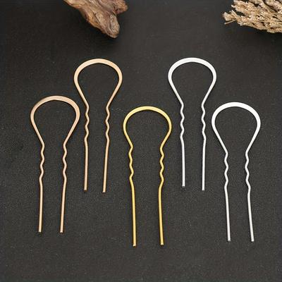 5pcs Vintage U Shaped Wavy Hair Pins for Women and Girls - Cheongsam Hair Accessories