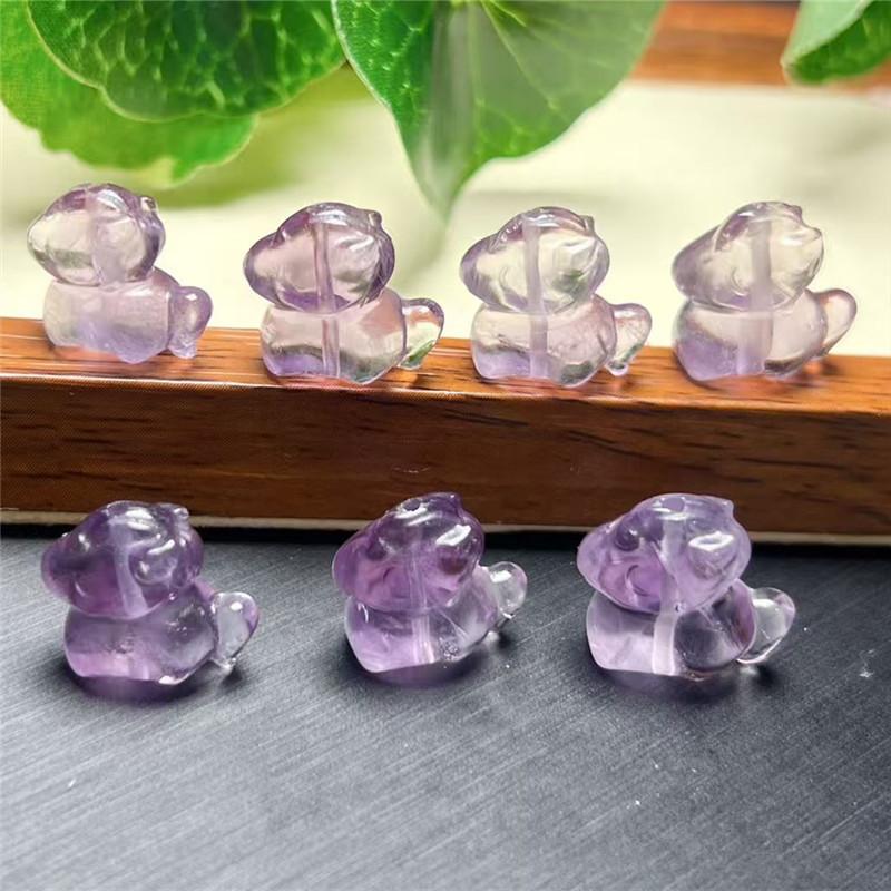 Natural Purple And White Crystal, Money Soon, Double-Sided Three-Dimensional Through-Hole Diy Bracelet, Accessories, Engraving, Horse.