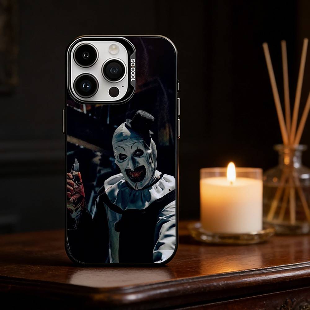 Art the Clown horror T-Terrifier Phone Case Color Silver Shell For IPhone 17 16 15 14 13 12 11 Pro Max Plus