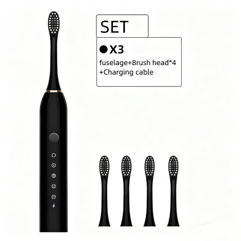 Portable Electric Toothbrush Set For Adults With Soft Bristles And Multimode Functionality